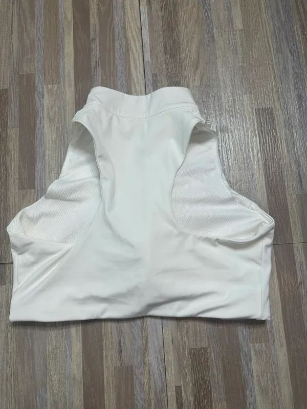 Nike Air Swoosh 1/2 Zip White Sports Bra, Size 2XL - Image 11