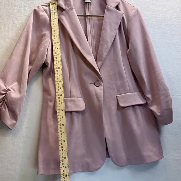 women's casual, pink, three-quarter sleeve‎ blazer cardigan - Image 8