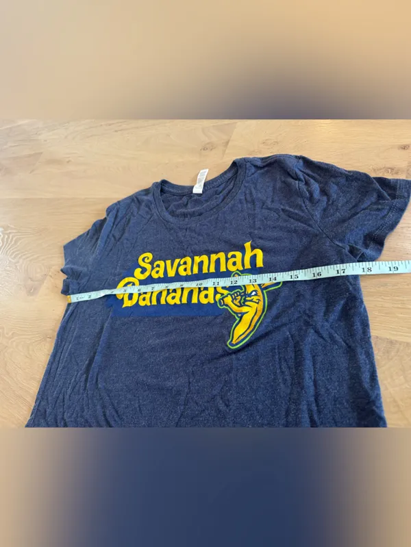 Savannah Bananas Short Sleeve Crop Tee heathered navy blue size medium - Image 5