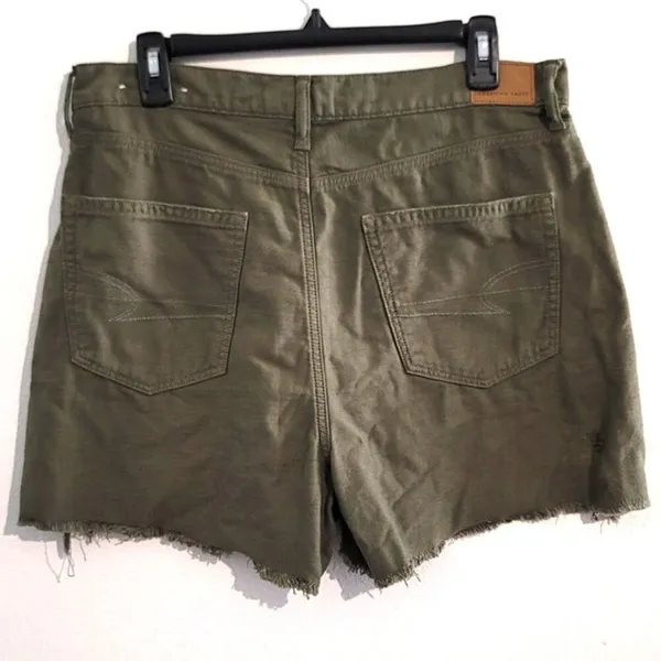 American Eagle Highest Rise Mom Shorts 12 Olive Green *NWOT FLAWED* - Image 4