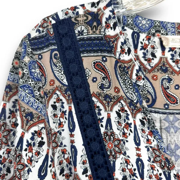 Altard State Boho Mini Dress Tunic Long Sleeve Paisley Print Lightweight Medium - Image 3
