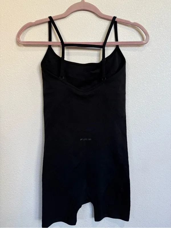 Fabletics 360 Black Seamless Onesie Romper Adjustable Strap Bodysuit - Image 9