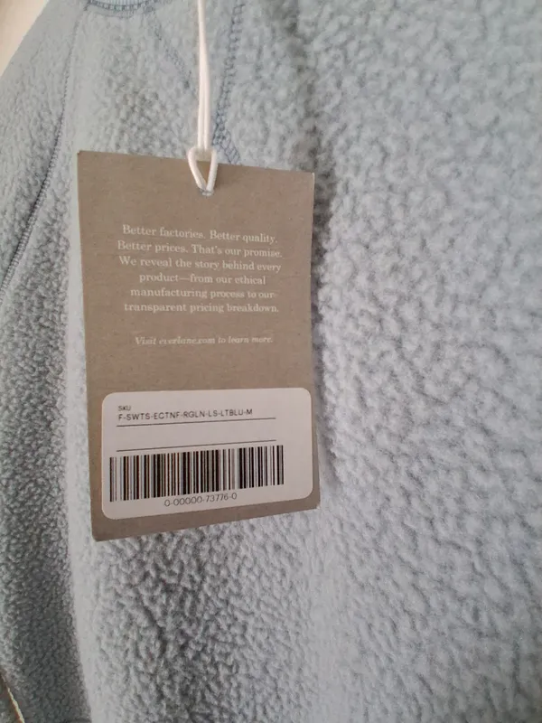 Everlane Women's Crewneck Sherpa Sweatshirt Blue Grey M - Image 3
