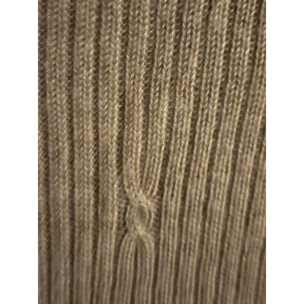 Talbots 100% Camel Hair Mock Neck Ribbed Cable Knit Sweater‎ Tan Brown Womens M - Image 6