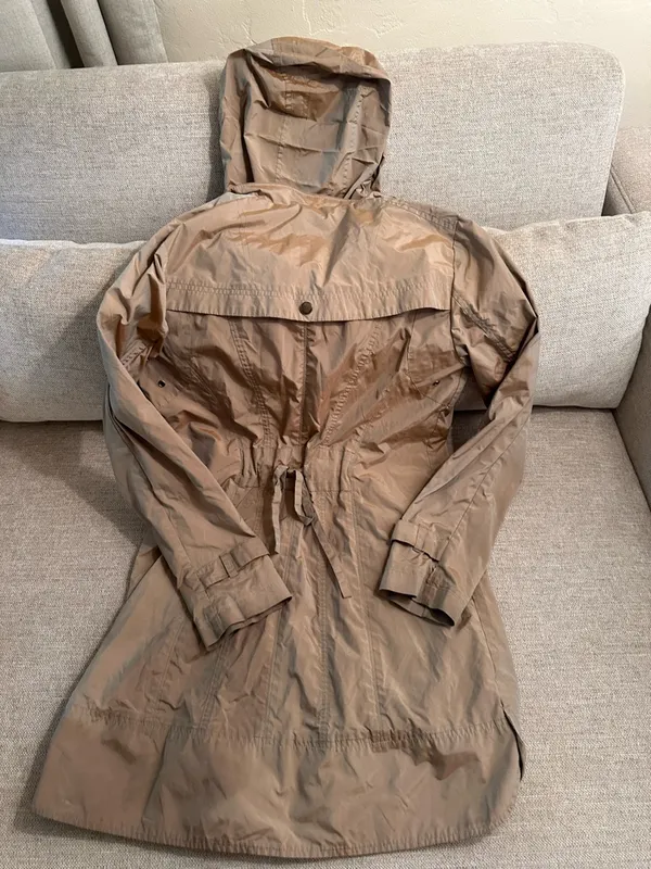Cole Haan Signature Women's Khaki Tan Lightweight Zip-Up Trench Coat Jacket S - Image 7