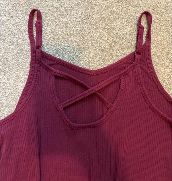 Mossimo Supply Co Maroon Cross Back Dress - Image 4