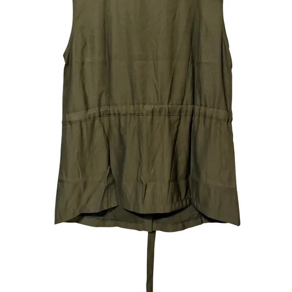 Ninexis Womens Olive Green Utility Vest Sleeveless Button Up Cargo Pocket L NEW - Image 5