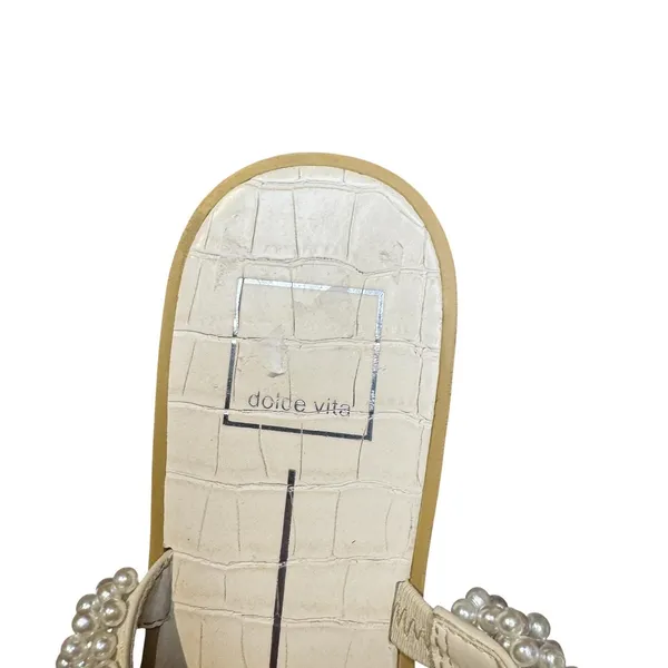 Dolce Vita Shoes‎ Womens Size 9 White Pearl Beaded Slide Sandals Flat Dressy - Image 6