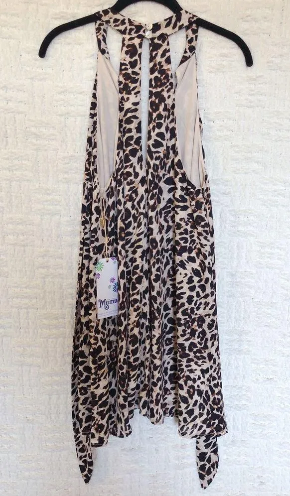 NWT New Show Me Your Mumu Front Tie Cha Cha Cheetah Animal Print Mini Dress - Image 4