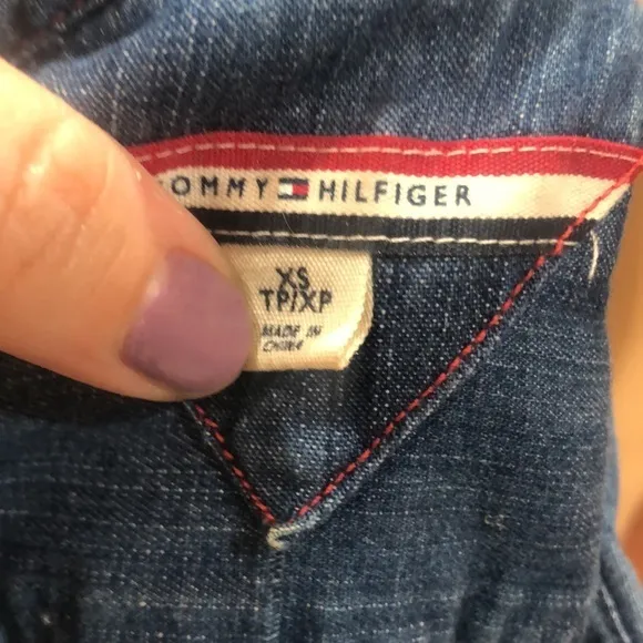 Tommy Hilfiger blue denim button up shirt - Image 5