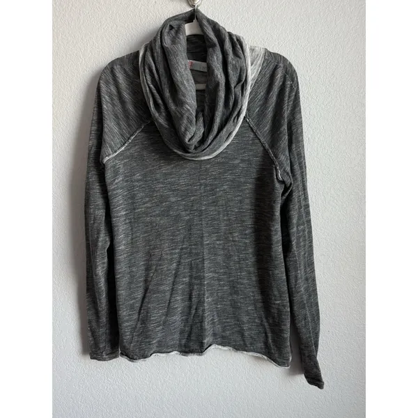Free People Beach Cocoon Cowl Neck Pullover Top Gray Slouchy Cozycove Boho M/L - Image 4