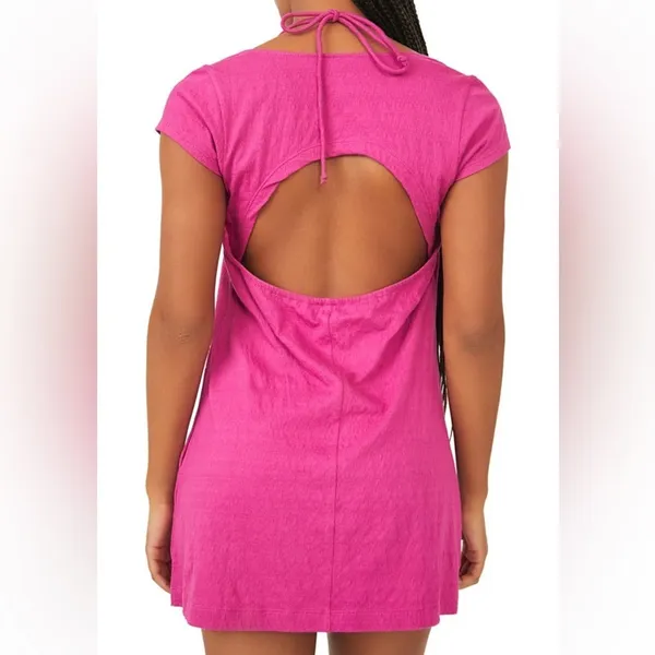 NWT Free People Beach Cranberry Vivi Open Back Stretch Mini Dress - Image 2