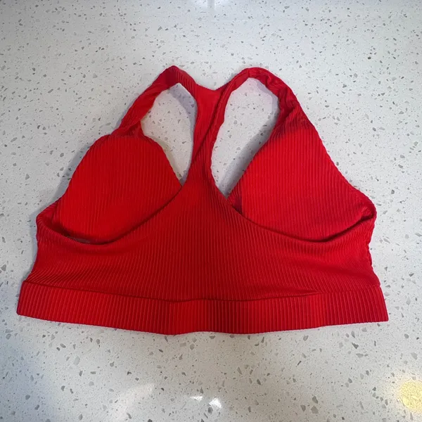 Baltic Born Red Ribbed Twist Front Racerback Sports Bra Size Small S - Image 2