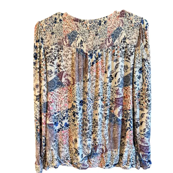 Knox‎ Rose Medium Floral Surplice Wrap Front Blouse Multicolor Boho Top Size M - Image 8