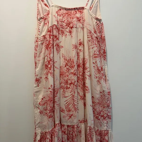 Old Navy Women's Small Floral Tropical Print Spaghetti Strap Midi Dress Pink - Image 8