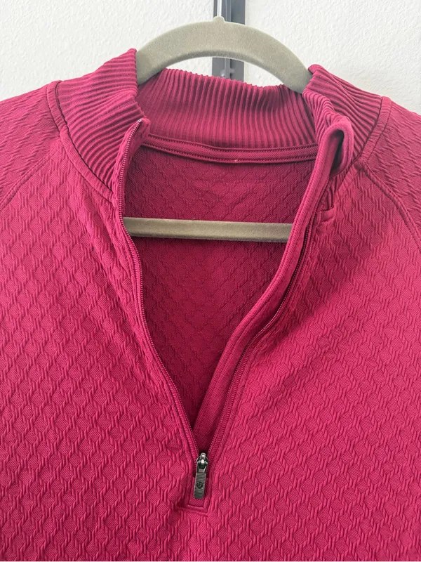 Lululemon Rest Less 1/2 Zip Star Ruby Long Sleeve Top - Image 5
