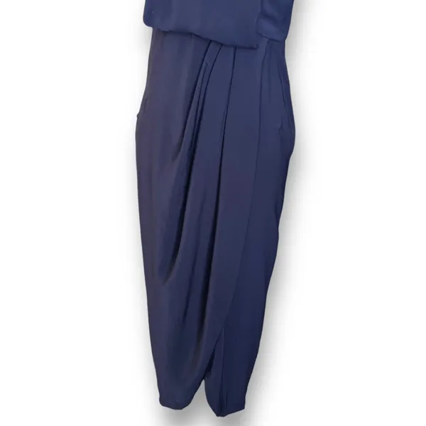 Shona Joy Revolve‎ Knot Draped Halter Dress Navy Blue Maxi 4 Cocktail Formal - Image 4