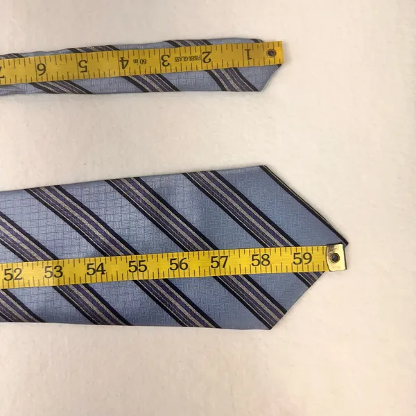 Vintage Rafael Men's Tie Blue Multicolor Stripes Silk Necktie Office Italy Class - Image 9