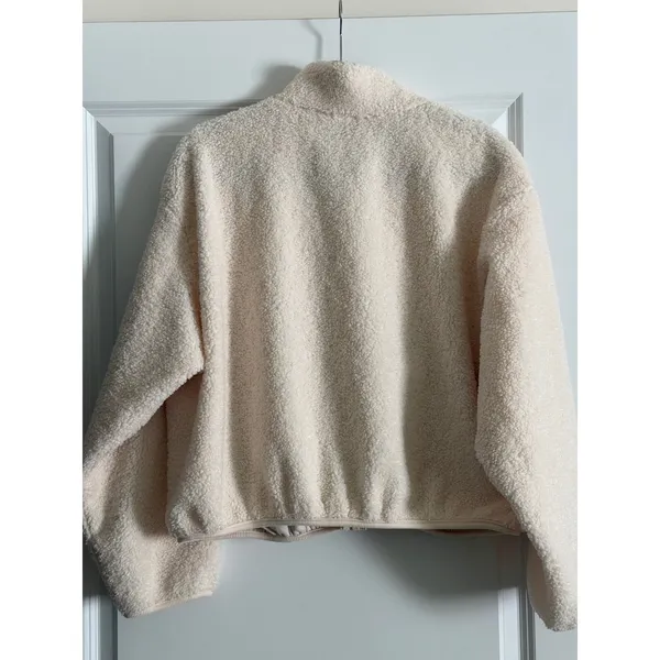 Athleta Cream In the Clouds Full Zip Bouclé Jacket Relaxed Fit Large NWOT - Image 7