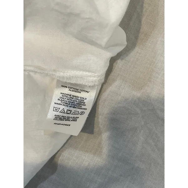LOFT Top White Eyelet 100 Percent Cotton Ruffle Collar Trim Size M - Image 7