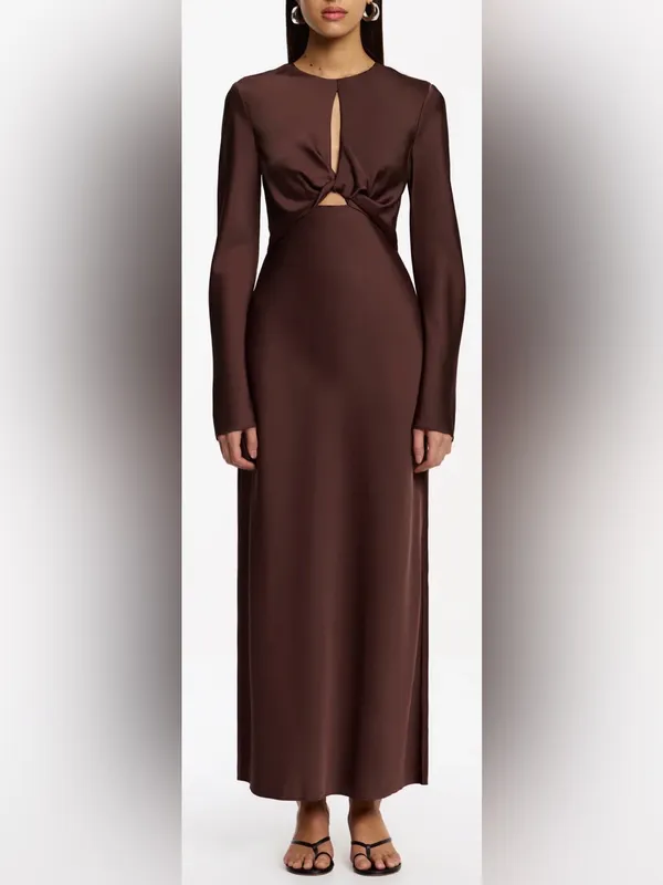 NEW Significant Other Molly Satin Cutout Long Sleeves Dress Sz 6 - Image 2