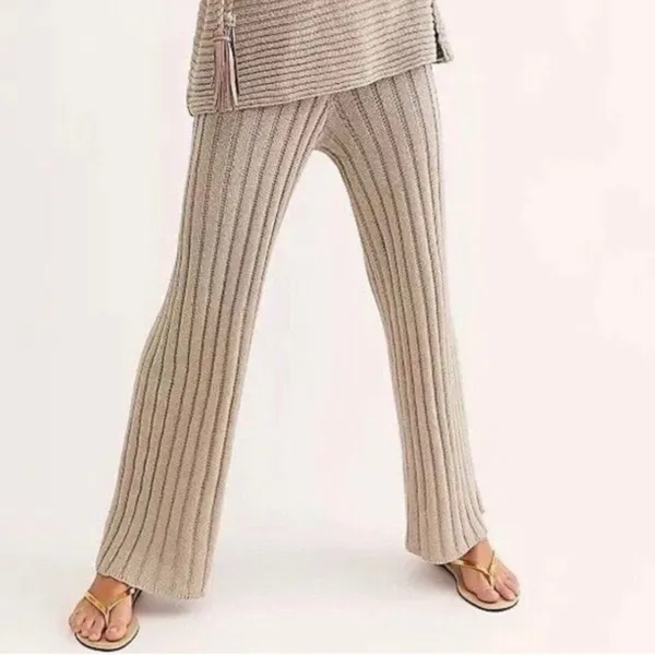 Free People Beach Tan Imogene Sweater Pants Sz.S - Image 2