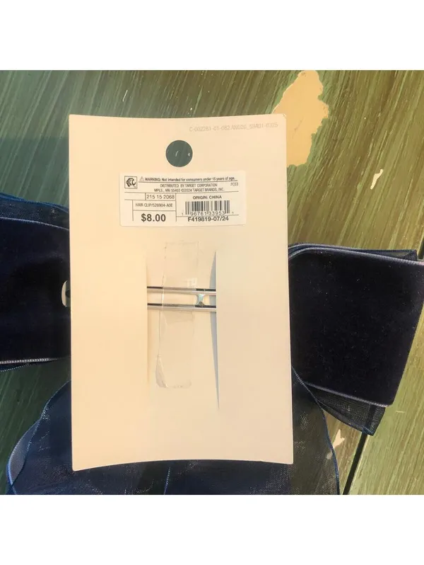 A New Day NWT Navy Blue Velvet Bow Hair Clip - Image 3