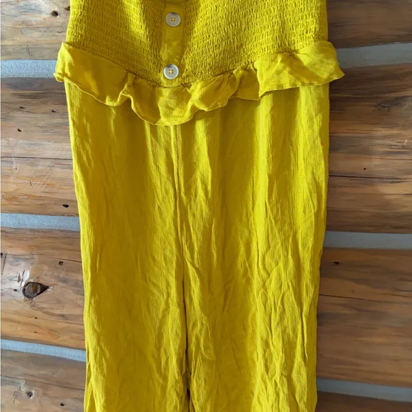 Loft Smocked Strapless Cropped Jumpsuit size XXL - Image 4
