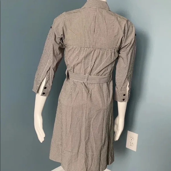 Theory Black & White Belted Gingham Dress size 2 - Image 5