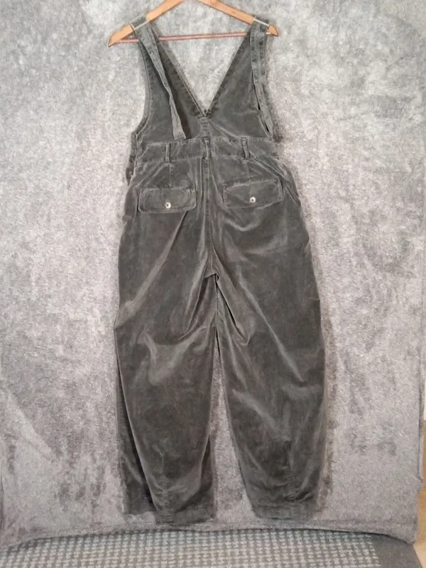 Free People Mara Cord Overall Jumpsuit Surplice Wrap Wide Leg Couduroy Small - Image 4