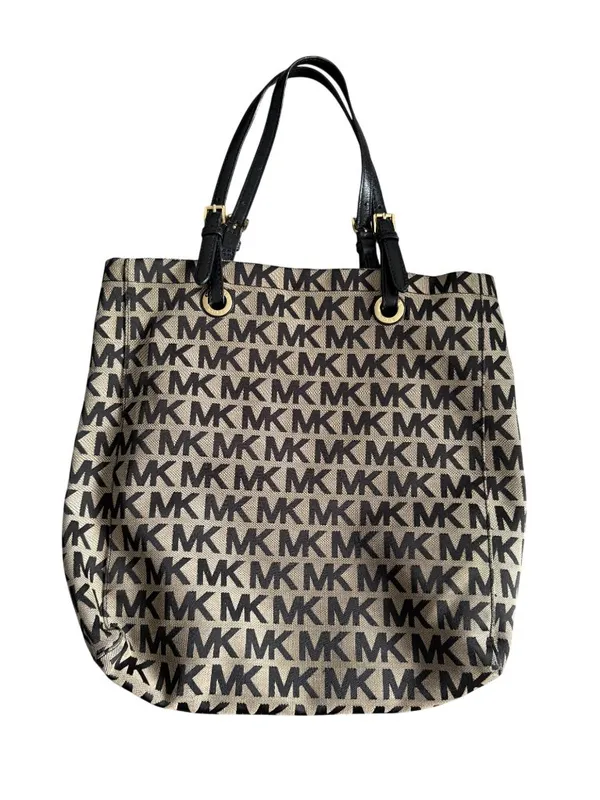 MICHAEL KORS Black Logo Shoulder Tote Bag - Image 9