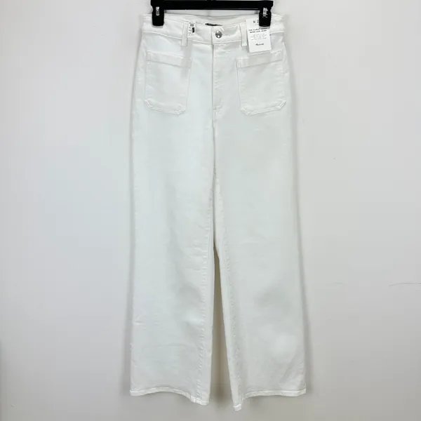 Madewell The Curvy Emmy Wide Leg Jean Super Stretch Denim Tile White US 28 NWT - Image 8