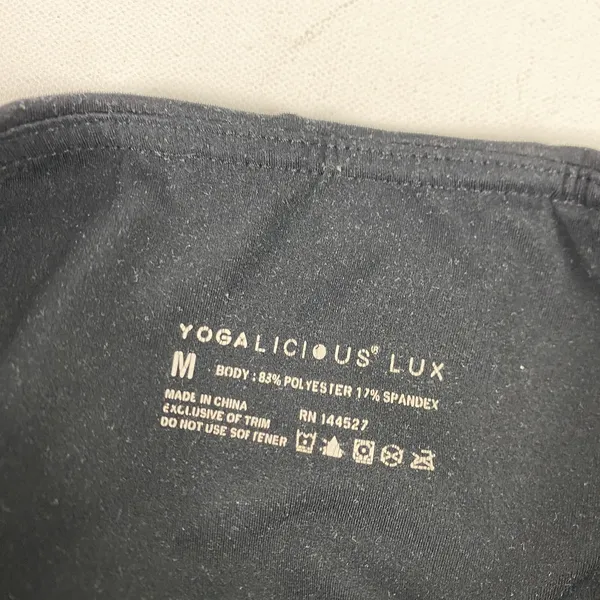 Yogalicious Lux Leggings Womens Medium Black Capri Cropped Yoga Pants Stretch - Image 2