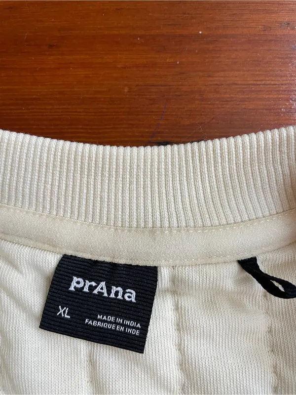 PrAna Cedar and Sage Organic Pullover Quilted Sweatshirt in Canvas Sz XL 🧡🎀 - Image 8