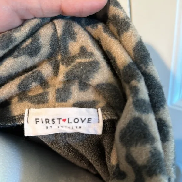 First‎ Love Small Leopard Animal Print Chevron Cowl Neck Sweater Top - Image 5