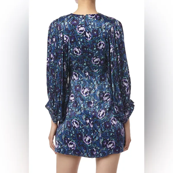 AMUR Steph Mini Dress, Azure Abstract Floral Print, 0 (US) - Image 4