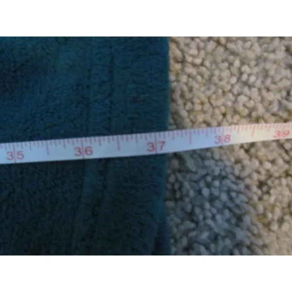 Vintage Fleece Lounge Pants Size S Teal Cozy Soft Pajama Bottoms J83113 - Image 4