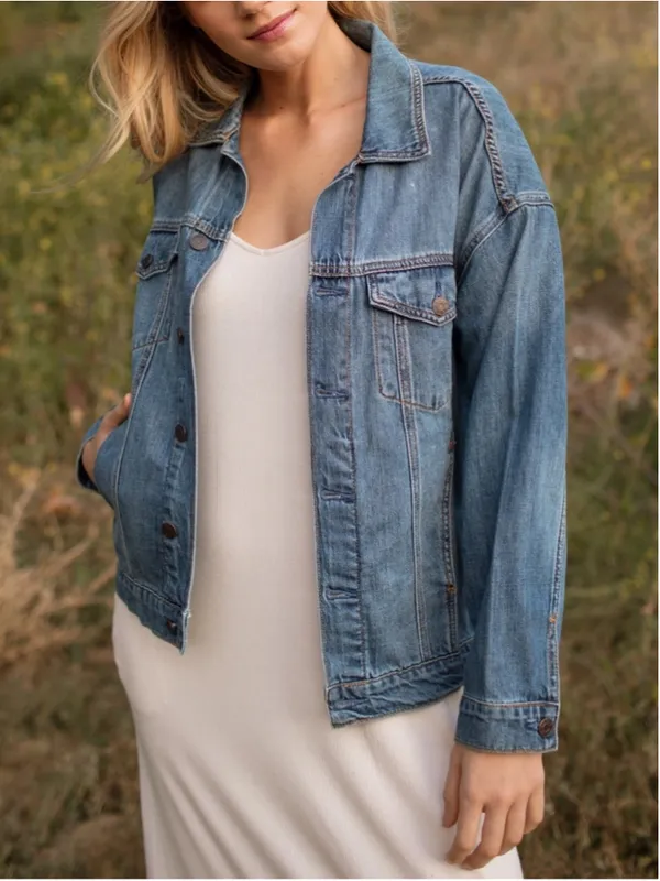 NEW CARLY JEAN LOS ANGELES CJLA Hunter Jean Jacket Medium Wash 3X - Image 4
