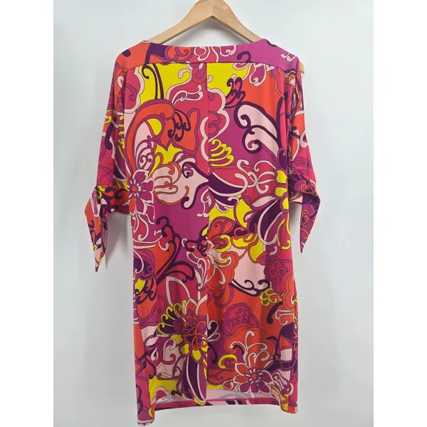 Trina Turk Dress Womens M 2403341PJ3 Pink Floral Cold Shoulder NEW - Image 4