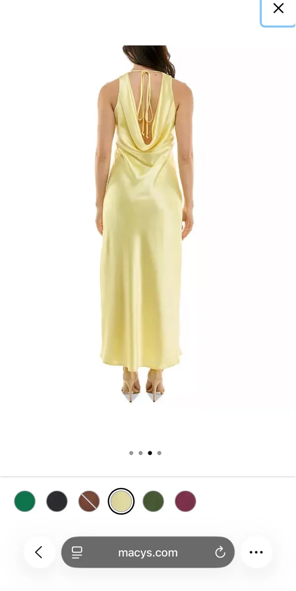 Yellow satin dress - Image 2