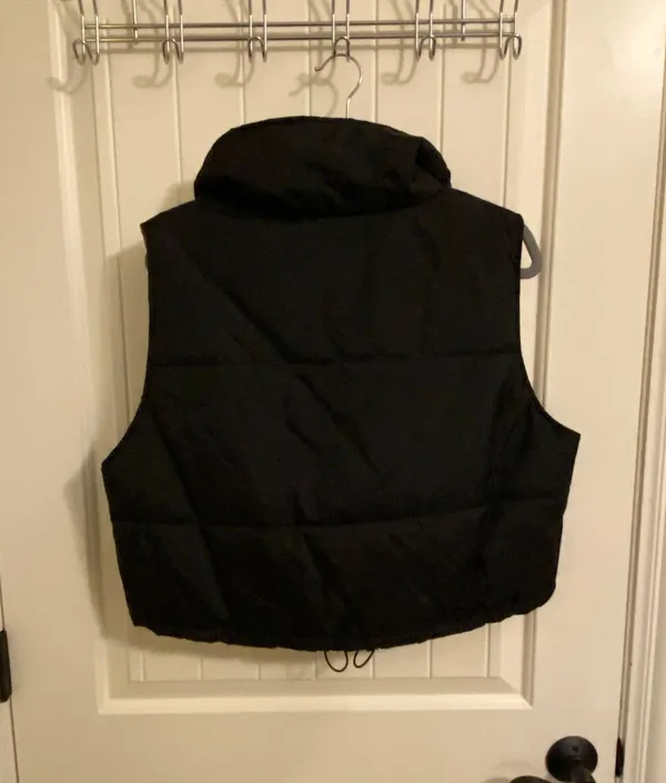 Cropped Brown And Black Puffer Vest Size XL - Image 3