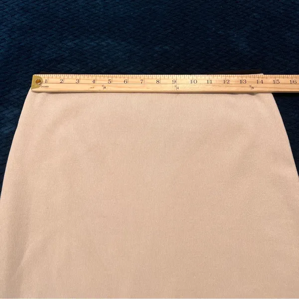 Mable Cream Skirt Black Trim‎ Stretch Ribbed Knit Mini High Rise Size L - Image 9