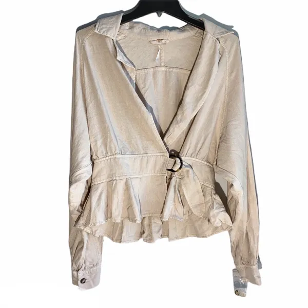 Free People Joani Jacket Belt Linen Blend Blazer - Image 6