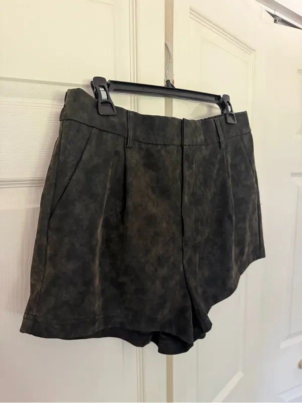 NWT Free People Roma Black Vegan Suede Shorts High Waist Black Size Medium - Image 5