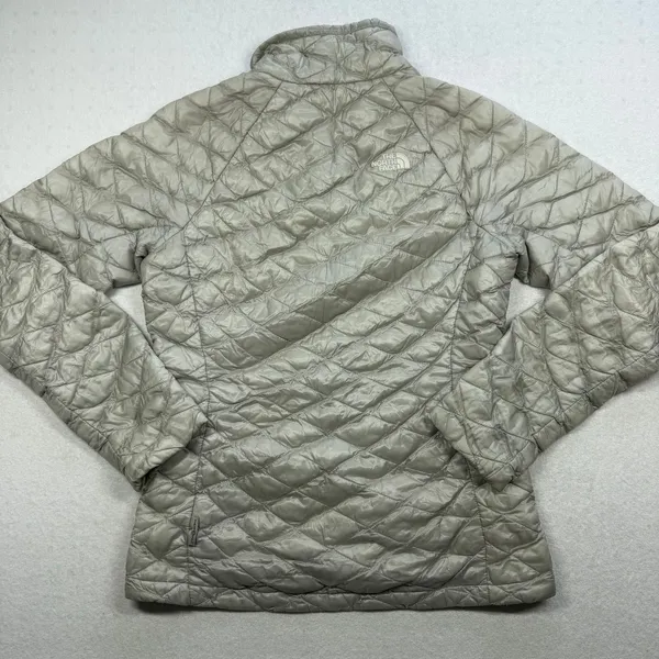 The North Face ThermoBall Jacket Women’s Small Silver Gray Quilted Puffer - Image 2