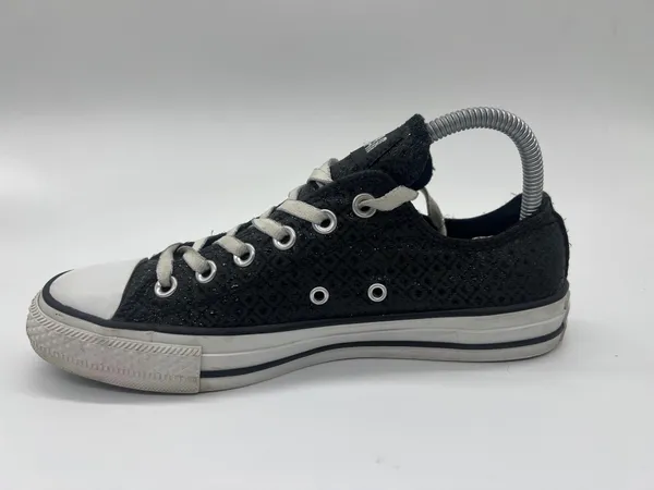 Converse Chuck Taylor All Star Shoes Womens Size 8 Black Glitter Sneakers - Image 6