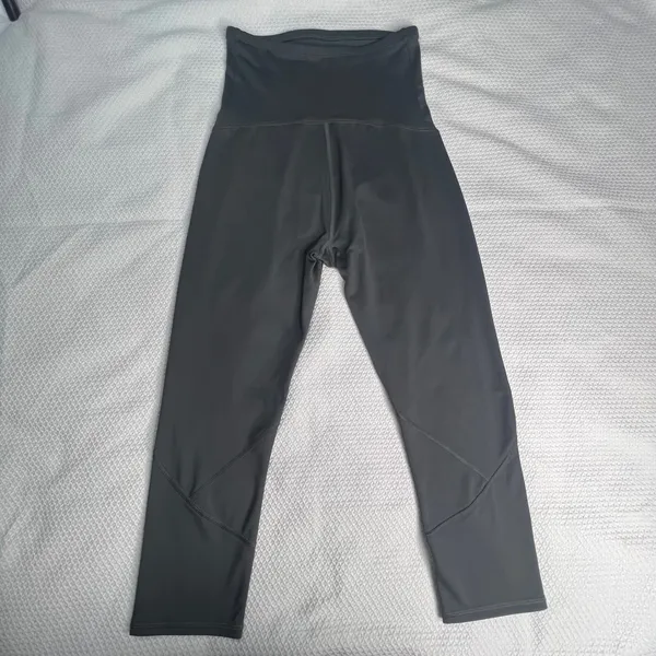 a:glow Active Maternity‎ Leggings Gray Over the Belly Cropped Athletic Pants S - Image 6