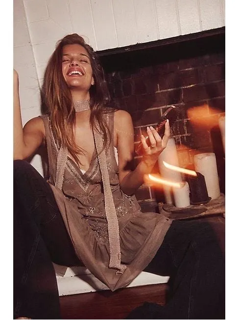 Free People NWT Women's Nightcap Embellished Slip - small - Image 4