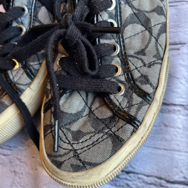 Coach Kalyn Low Top Logo Canvas Sneakers Shoes Womens 5.5 Black - Image 14