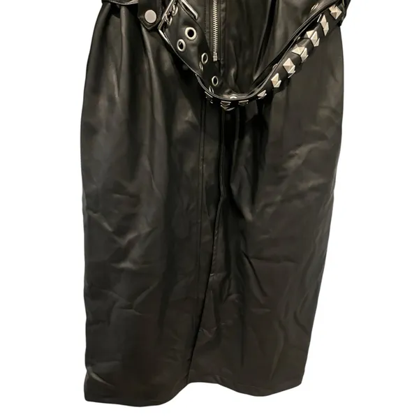 Dolls Kill Current Mood NWT Circuit Breaker Moto Trench Coat Sz XL Vegan Leather - Image 12